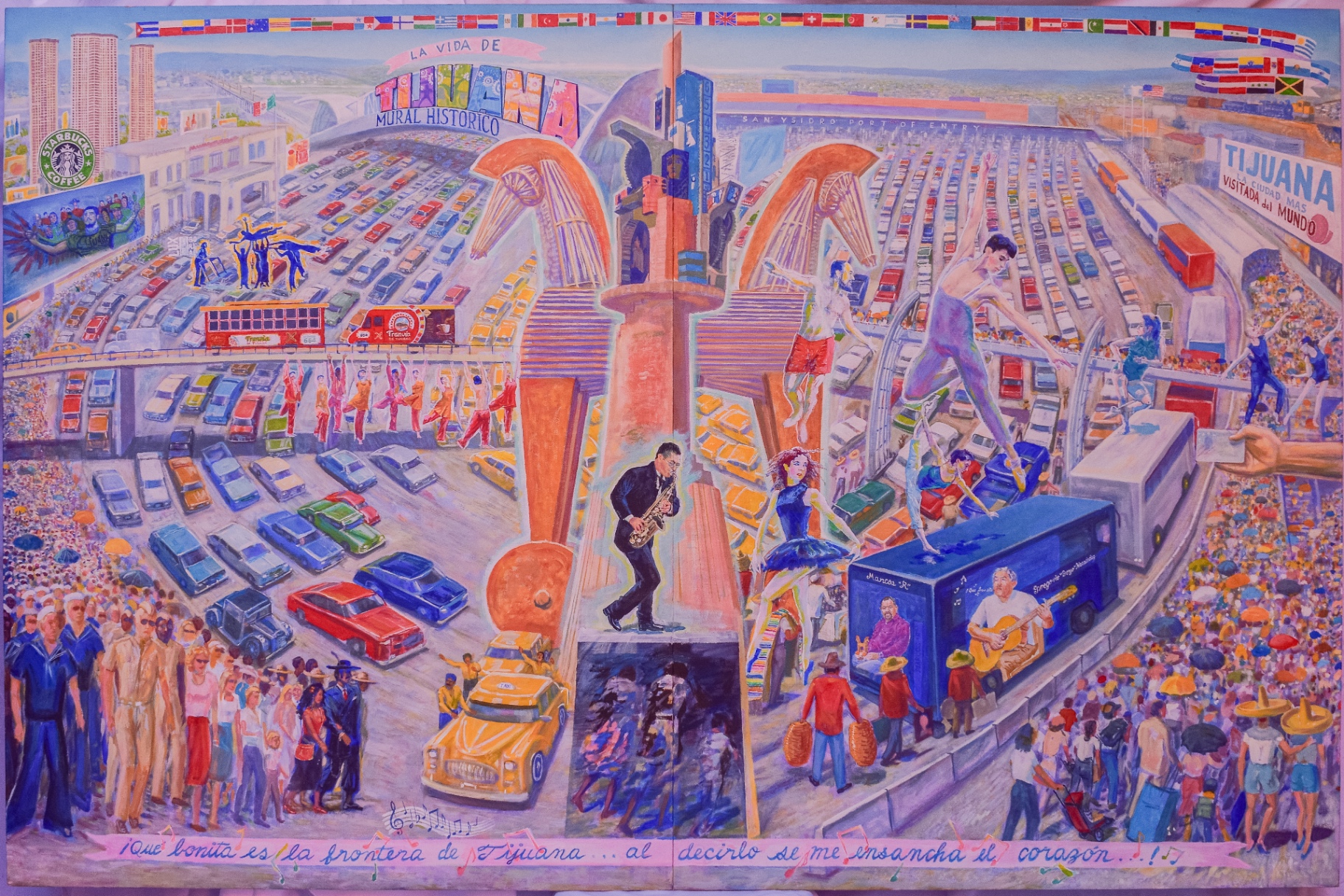La Vida de Tijuana — mural completo de Joel González Navarro